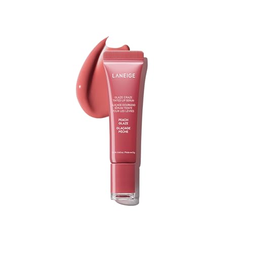 Laneige Glaze Craze Tinted Lip Serum | Plumping, Nourishing Hydration with Polypeptide and Ceramides | Lip Balm for Dry & Chapped Lips |Ultra Glamorous Shiny Lips