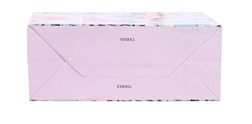 Image of SAINIK'S - ACCESS TO QUALITY Light Blue Flowers Design Paper Bags /Gift Bag, Goodies Bag, Promotional Bag For Wedding Pack of 20 (25 X 20 X 8) CM ,746 gram