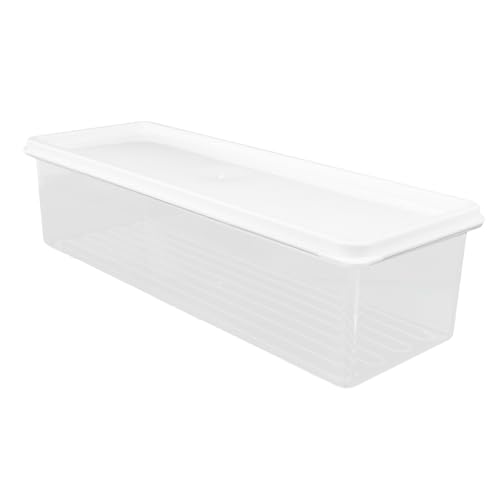 BESPORTBLE Contenedor Organizador Transparente para Refrigerador y Congelador con Tapa, Caja Reutilizable de Plástico Pe que Ahorra Espacio para Frutas y Sobras