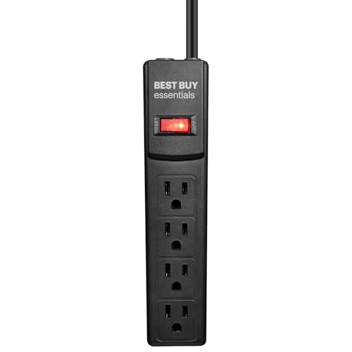 Image of Best Buy essentials Phone & Mobile Device Charging Accessories - Lightning & USB-C Options, Charging Cords, Hubs & Power Accessories (4 Outlet Strip, 3 ft)