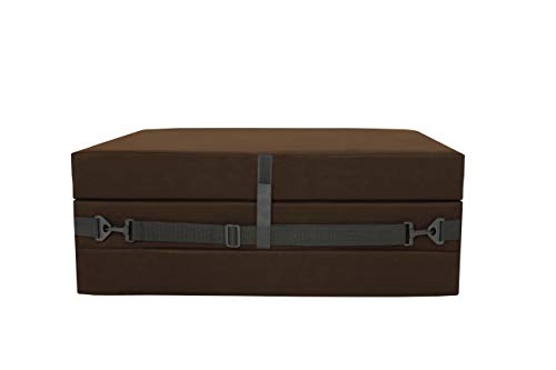 American Furniture Alliance Hide A' Mat 3.5 x 30 x 75 inch Jr Twin TriFold Mattress, Chocolate - Thumbnail 2