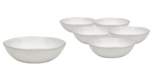 Van Well | URBAN Schale creme 19 cm 6er Set - Steinzeug Bowl, für Nudeln, Suppe,Salat Poke oder Müsli