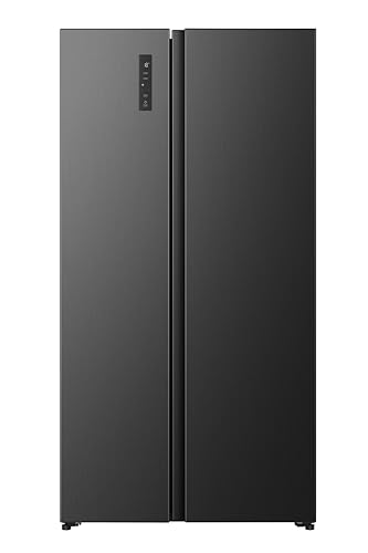 Hisense RS3P558NEFE Kühl-Gefrierkombination/Freistehend/ 544L Gesamtvolumen/ 39dB/ EEK: E/Total No Frost/SuperCool/Big Box/Temperatur Sensor/XXL Türfach/(BxHxT): 91,1 × 178,6 × 61,5 cm/Schwarz