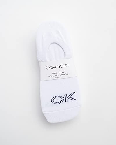 Image of Calvin Klein Womens No Show Socks - 6 Pack Non Slip Heel Lightweight Cotton Blend Low Cut Invisible Socks for Women