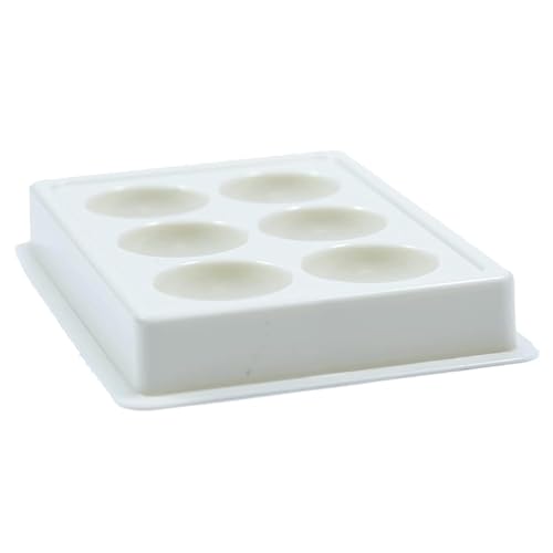 Image of 6 Cup Facial Tray for Facial Mask, Professional Washable Stain Proof Heavy Plastic Plate, Facial Makeup Cosmetic Tool, White (Pack of 1)