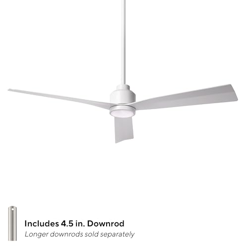 WAC Smart Fans Clean Indoor and Outdoor 3-Blade Smart Home Ceiling Fan 52in Matte White with 3000K LED Light Kit and Remote Control works with Alexa and iOS or Android App - Image 4
