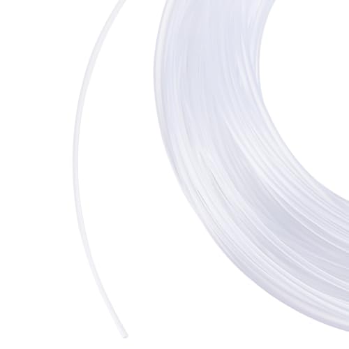 HOBBIESAY 1 Roll Nylon Memory Wire 30m Round Clear Plastic Wire White Boning Roll Clear Memory Brim Lines Crinoline Boning for Bridal Dress Hat Brims Jewelry Making Diameter: 2mm