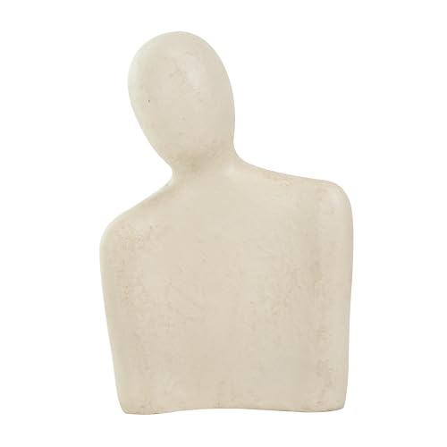 Set de 2 estatuas decorativas de papel maché crema y negro miniatura 4