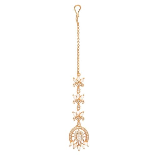 Rubans Women Rose Gold-Plated Zircon Studded Handcrafted Maang Tikka (B0D76T3G1D) Amazon Price History, Amazon Price Tracker
