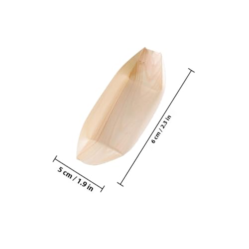 Bandejas desechables de madera para sushi 100un 6cmx5cm estilo japonés miniatura 2