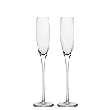 2 copas de champán de cristal, copas de vino altas transparentes, copas de cóctel clásicas elegantes de 7 onzas, cristalería sin plomo para bodas, fiestas, bares