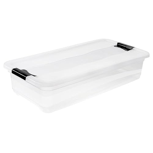Boîte de rangement 33l Cornelia keeeper transparent avec couvercle à clip