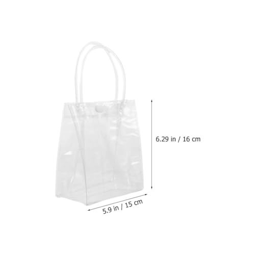 Bolsa de mano transparente de PVC PHENOFICE pack de 24 bolsas reutilizables con asa resistente 2