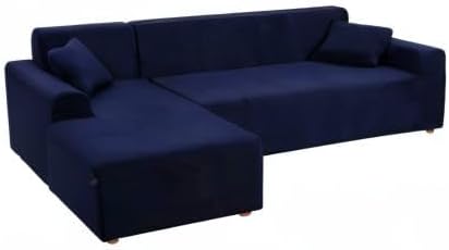 Miniatura 10 de MIFXIN Fundas de sofá modular en forma de L, 2 fundas elásticas de felpa elástica tipo L para sofá esquinero, fundas protectoras para mascotas,