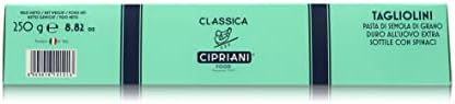 Cipriani Tagliolini, Extra Thin Durum Wheat Egg Pasta with Spinach, 12 Packs 250 Grams / 8.82 Oz