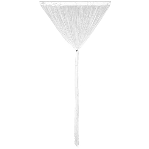 YaoYue Beaded Curtain Door String Curtains for Doorway Tassels Beads Hanging Fringe Hippie Room Divider Window Hallway Entrance Wall Closet Bedroom Privacy Decor (39×79in/100×200cm, White)