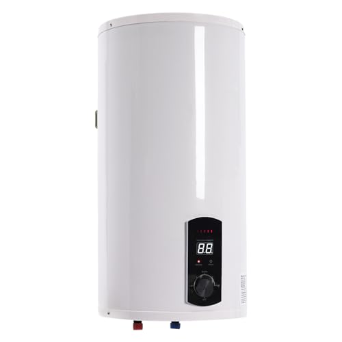 Elektrospeicher Warmwasserspeicher 2000W 220V, 50L Wandspeicher Tank-Wassererhitzer mit Leckage-Schutz, Praktische Dusche, und Temperaturanzeige,Elektro Boiler Wasserboiler
