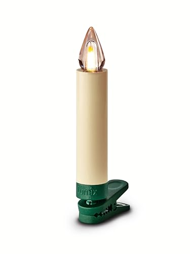 Lumix® SuperLight Flame Mini Elfenbein kabellose LED Christbaumkerzen Warmweiß 9cm ohne Fernbedienung, 4h Ein-/Ausschaltfunktion für Weihnachtsbaum 6er Erweiterungs-Set 77132