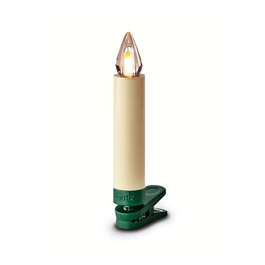 Lumix® SuperLight Flame Mini Elfenbein kabellose LED Christbaumkerzen Warmweiß 9cm ohne Fernbedienung, 4h Ein-/Ausschaltfunktion für Weihnachtsbaum 6er Erweiterungs-Set 77132