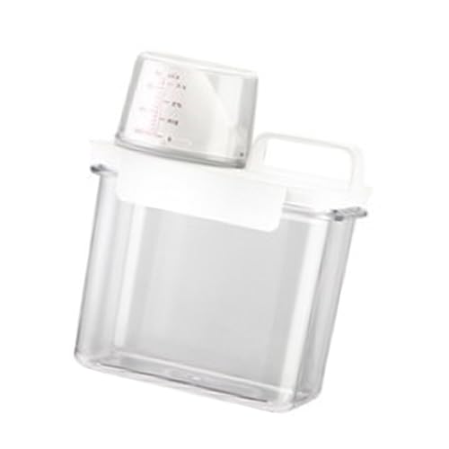 Dpofirs 1100ml 洗濯洗剤ディスペンサー 取り外し可能な蓋付き 家庭用密閉デザイン プラスチック容器