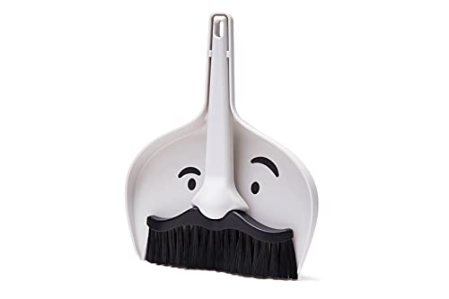Peleg Design Dustache Small Dustpan And Brush Set | Mini Dustpan And Mini Hand Whisk Broom Set | Mustache Hand Broom Cleaning Set Tool For Table Desk Keyboard Window Gaps Kids, Pets #TOP7
