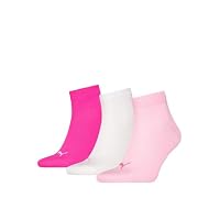 PUMA Unisex Quartersocken 6 Paar aus Baumwollmix, kurze Socken für Damen und Herren, Größe 35-38 in Pink Lady – Ansicht 3