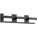 SOLFART 3 Lights Black Bathroom Vanity Lights Over Mirror Modern LED Black Bathroom Lighting Vanity Light Fixtures for Mirror 20 inch White Light Non Dimmable