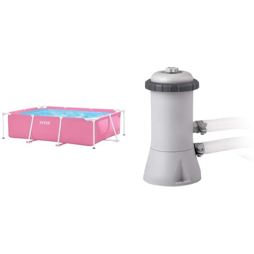 Intex 55256 - Piscina Desmontable Small Frame Familiar Rosa 220x150x60cm & 28604 - Depuradora Cartucho Filtros Tipo A, 2.006 l/h, 1 Unidad (Paquete de 1)