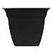 The HC Companies 12 Inch Eclipse Square Planter with Saucer - Indoor Outdoor Plant Pot for Flowers, Vegetables, and Herbs, Black