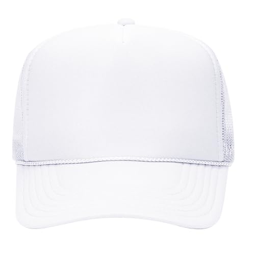 Image of OTTO Polyester Foam Front 5 Panel High Crown Mesh Back Trucker Hats in 97, Bulk, Wholesale