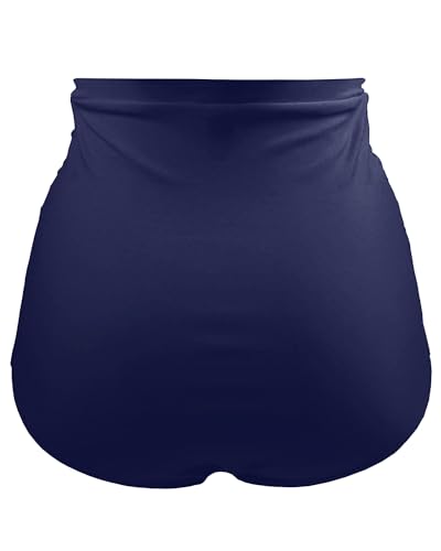 Image of Tempt Me Women's High Waisted Swimsuit Bottom Tummy Control Ruched Bikini Bottom Vintage Swim Bottom Tankini Briefs