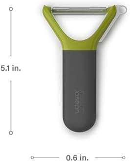 Joseph Joseph Y Shaped Stainless Steel Peeler, Vegetable peeling, Potato eye remover & scraping blade, Dishwasher safe - Green, 24