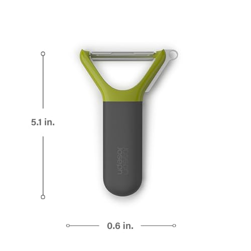 Joseph Joseph Multi-Peel Y-shaped Peeler Easy Grip Handles Stainless Steel Blade for Kitchen Vegetable Fruit, Light Green