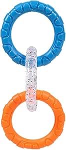 Dog Ring Chew Toy Indestructible 3-Ring Tug Toy for Aggressive Chewers Durable Teeth-Cleaning, Fun And Interactive for Puppy & Adult Dog Toys Training Teething