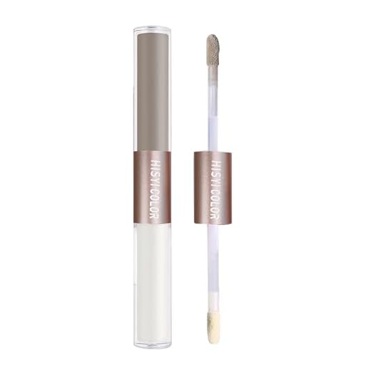 Bastão de contorno líquido e marca-texto de ponta dupla - Escultor acastanhado 2 em 1 + brilho dourado quente, escova angular para contorno do nariz, maçãs do rosto - à prova de transferência e