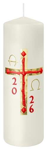 Wiedemann Kerzen Osterkerze 185 x Ø 60 mm, Elfenbein, Unparfümiert, 2025