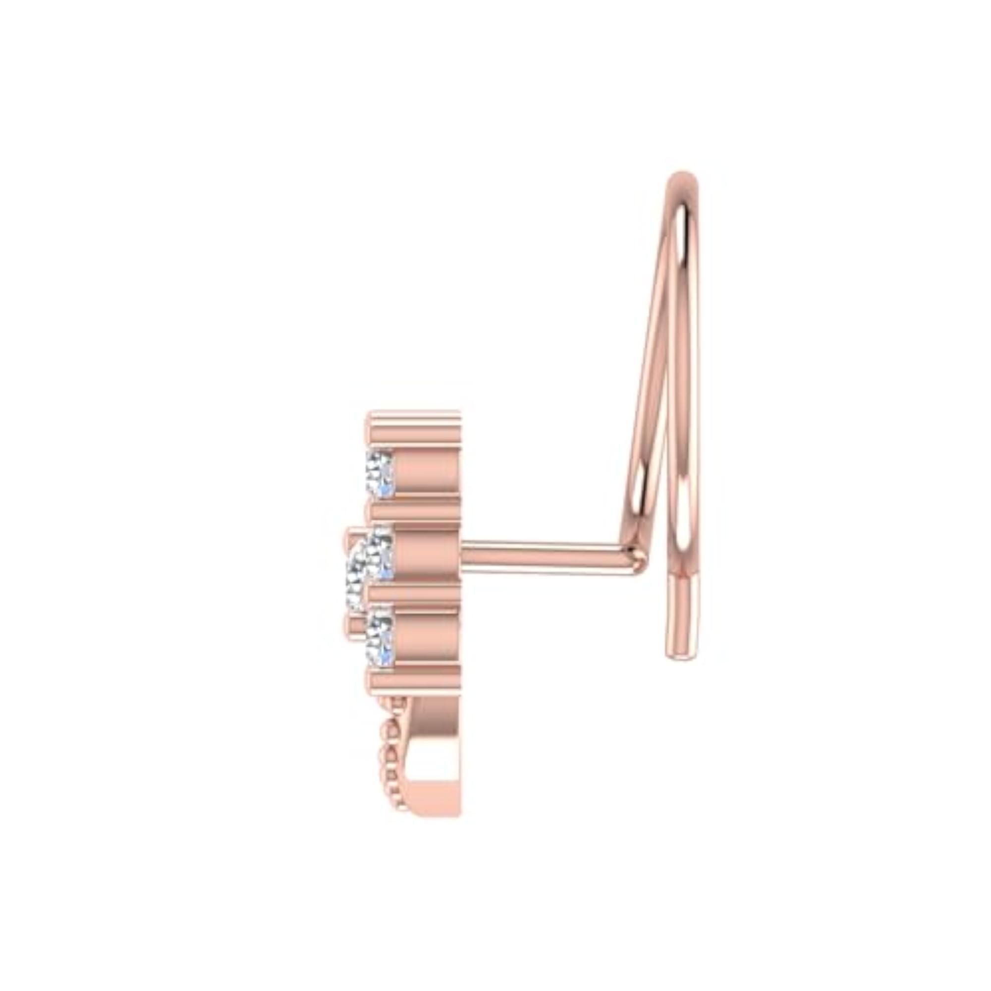 Women's 9K BIS Hallmarked Rose Gold Stud Nosering