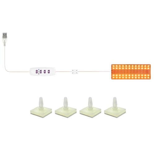 Jemora Luz de cultivo LED Tiras de luz de cultivo de espectro completo con 5 niveles regulables y temporizador de 8/12/16H Lámpara de cultivo de plantas de 72 LED para plántulas, floración de verduras