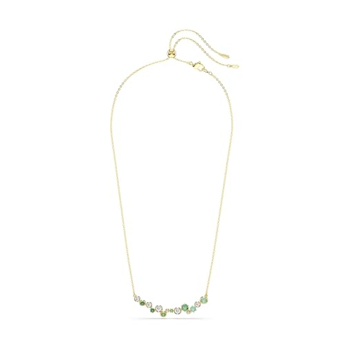Swarovski Constella necklace, Mixed cuts, Green, Gold-tone plated2