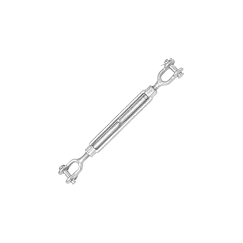Indusco TB034IM27 Hot Dipped Drop Forged Galvanized Steel Jaw and Jaw Turnbuckle, 5200 lbs Working Load Limit, 3/4" Threaded Diameter x 9" Take Up, 20" Length Cover