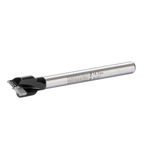 MOLLOM 9/16" (14.3mm) Forstner Drill Bit for Precise Woodworking with Durable YG8 Carbide Thickness of 1.7mm,This Hinge Cutter Tool is Ideal for Hard Wood Plastic