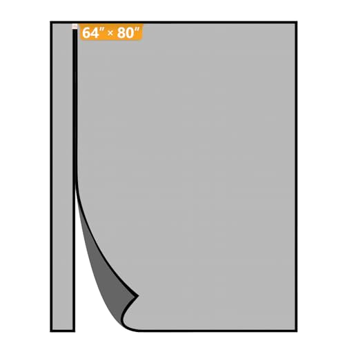 Yotache Reversible Left Right Side Opening Magnetic Screen Door Fits Door Size 64 x 80, Enjoy Breeze Net Curtain for Balcony, Patio Sliding Door, Actual Screen Size 66" x 81", Black