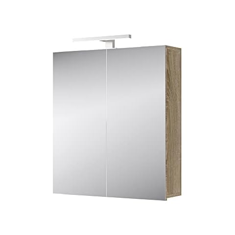 Armario con espejo de 60cm Planetmöbel roble Sonoma Cover