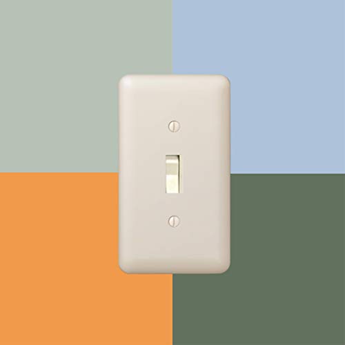 Image of Amerelle 935R4AL Devon Wallplate, 4 Rocker, Steel, Light Almond, 1-Pack