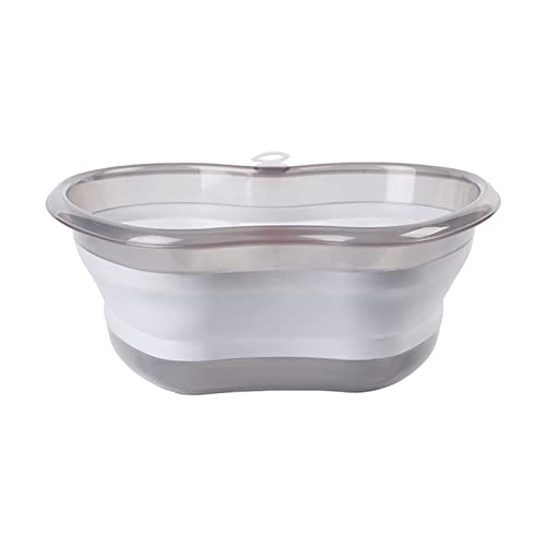 Tina gruesa de gran tamaño para lavar el baño, cesta de lavandería con agujero para colgar, plegable, portátil para el hogar