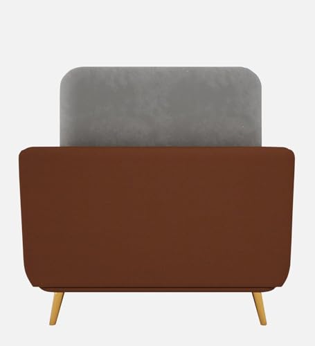 Image of Modern & Luxury Cushioned Couch Relax sectional Sofa in Fabric & Velvet and Heavy Duty Sofa Ideal for bedrooms, Living Rooms, Guest Rooms and Office-(One Seater Brown & Beige).
