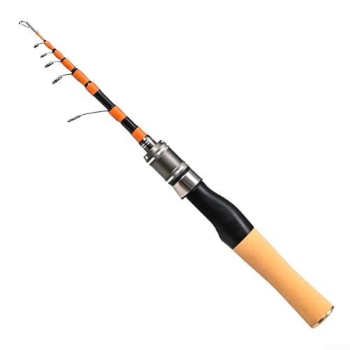 Canne à pêche télescopique ultralégère pour truite et petits poissons, 1,5 m étendue/35 cm pliée, fibre de carbone, action de leurre sensible, design...