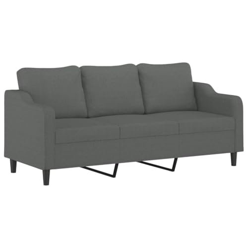 Gecheer 4-TLG. Sofagarnitur Sessel Couch Sofa Wohnzimmersofa Couchgarnitur Designsofa Sitzmöbel Polstermöbel mit Kissen Dunkelgrau Stoff – Bild 6