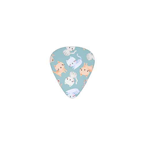 可愛い猫ちゃん デザインギターピック guitar pick ティアドロップ型 エレキギター/アコースティックギター/クラシックギター/ベース等の練習に最適な12枚セット