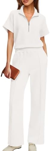 ReachMe Womens 2 Piece Lounge Set Airport Travel Outfit Short Sle...